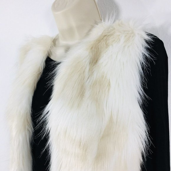 Design Lab Fluffy Faux Fur Open Vest Size M - Picture 6 of 9